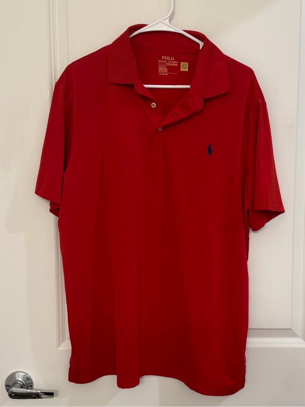 Polo by Ralph Lauren Red Short-Sleeve Performance Polo with Navy Pony